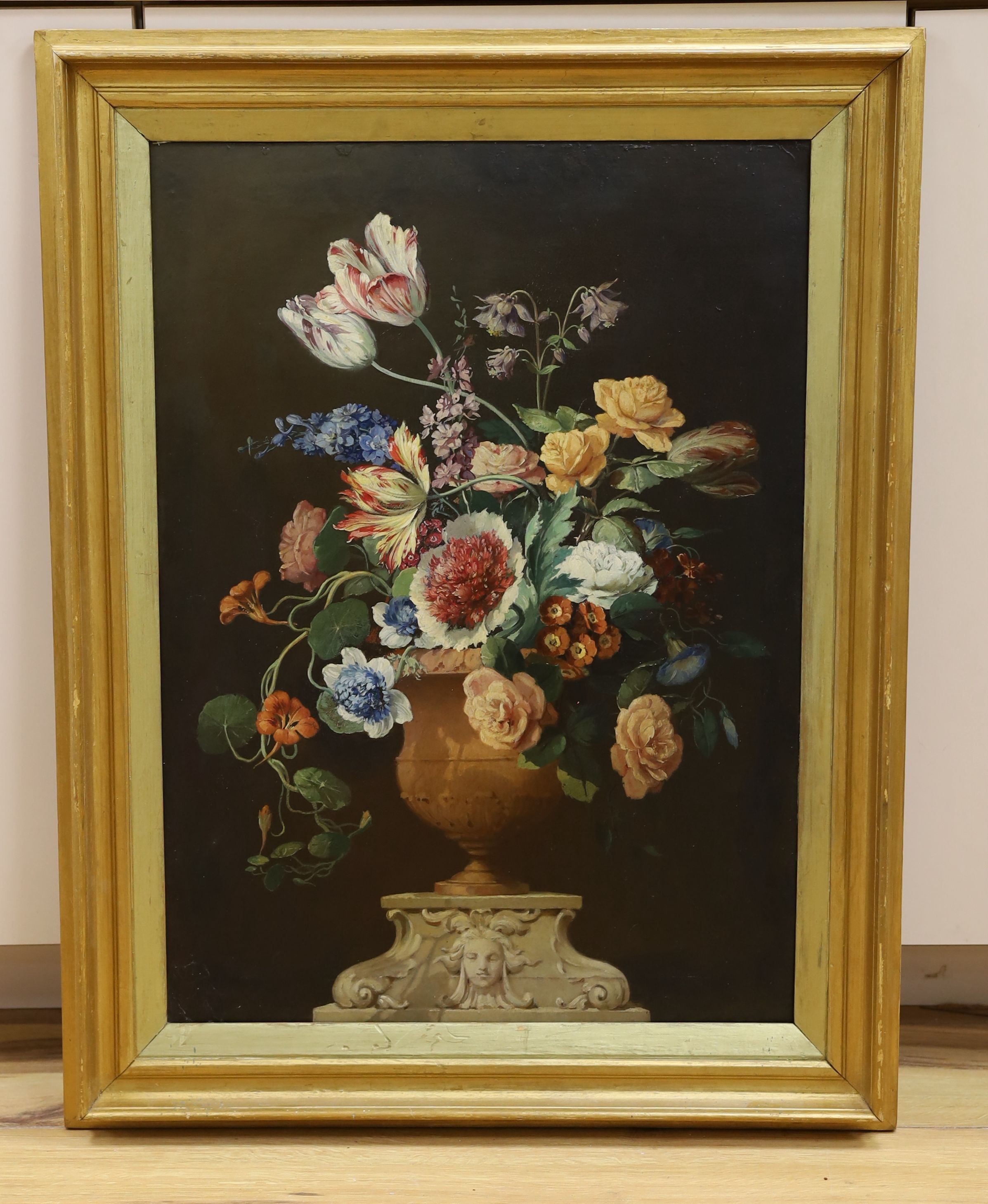 Attributed to Herbert David Richter (1874-1955), oil on board, Still life of flowers in a vase, 60 x 43cm